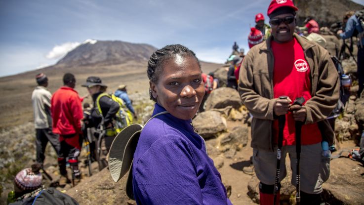 Woman looking at camera