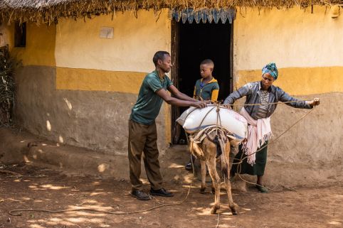 Mother and child hugging