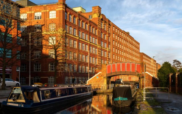 Buildings next to a canal