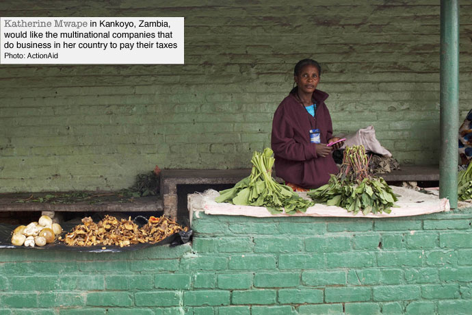 A market trader in Zambia where multinationals are dodging taxes